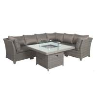 Ensemble de salon de jardin en rotin en forme de L, mobilier d'extérieur moderne, canapé de patio, table de foyer