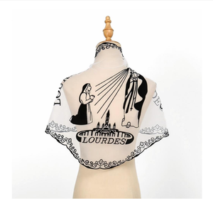 Écharpe de Prière Triangulaire en Dentelle Vente Chaude Motif Religieux Vierge <span class=keywords><strong>Marie</strong></span> Brodé Transparent pour Femmes Accessoires Vestimentaires - Product Image 1