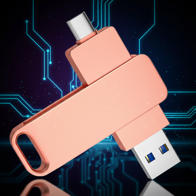Factory Custom Logo 2 in 1 Type-C PenDrive Swivel USB Flash Drive with USB 2.0 Interface Type c Usb Flash Drive for iPhone 17