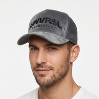 Casquette de sport OEM personnalisée de haute qualité à 5 panneaux avec logo brodé 3D, en maille, fermeture snapback, Corras Peacock Blue Velvet Oxford Leopard Dot