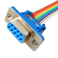 Cable de Conexión Personalizado DB9 Hembra a IDC con Cinta Arcoíris para Electrónica Industrial
