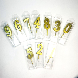 Grandes bougies d'<span class=keywords><strong>anniversaire</strong></span> en forme de chiffres 3D scintillants 0-9 pour gâteaux d'<span class=keywords><strong>anniversaire</strong></span>, bougies numériques bleues - Product Image 1