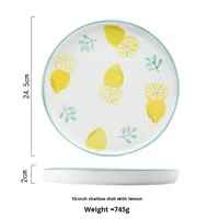 Assiette plate japonaise en céramique peinte à la main pour steak Plateau de rangement moderne pour plats occidentaux Présentoir de bijoux créatif Cuisine