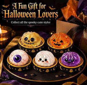 Wholesale Cute Halloween Acrylic Metal Filled Squeeze Toys Steamed Bun Pattern Slow Rising Stress Relief Fidget Toys <b>Kids</b> Party - Product Image 1