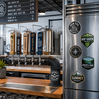 Autocollant en vinyle découpé sur mesure, n'importe quel logo, design professionnel Yingao, autocollants imperméables pour bouteille de bière artisanale, bocal en verre, boîte isotherme