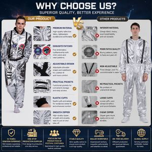 Disfraz de Astronauta Espacial para Niños MS, Disfraz de Halloween de Lujo de Poliéster para Fiesta de Carnaval, Disfraz de Astronauta Alienígena del Espacio Exterior - Product Image 3