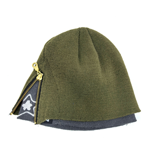 Gorro de Punto con Diseño de Logotipo Personalizado, Estilo Y2K, con Cierre, Doble Capa, Estampado Lateral con Cierre de 1/2, Gorro de Jacquard - Product Image 1