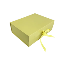 Boîte cadeau de luxe jaune pliable avec fermeture magnétique, emballage de luxe, boîte magnétique, boîtes cadeaux