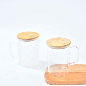 Verres à bière transparents givrés de 15 oz avec poignée, personnalisables par sublimation - Product Image 4