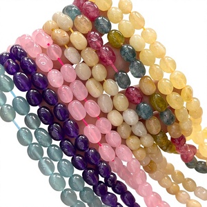 Cuentas Sueltas <span class=keywords><strong>de</strong></span> Calcedonia Coloridas <span class=keywords><strong>de</strong></span> 10-12 mm, Cuentas Ovaladas <span class=keywords><strong>de</strong></span> Forma Irregular para Pulseras, Collares, Bisutería, Accesorios <span class=keywords><strong>de</strong></span> Joyería DIY, Guangzhou - Product Image 1