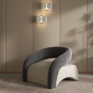 Sillón Moderno de Diseño Nuevo con Brazos de Terciopelo, Sofá Cama Individual con Reposapiés para Sala de Estar, Elegante Sillón Lounge - Product Image 5