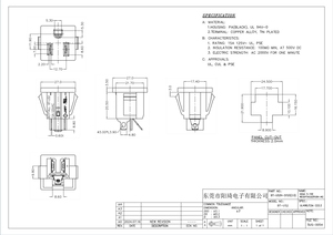Mini 15A 125V snap-in Mount NEMA 5-15r công nghiệp đựng đồng chúng tôi Ổ cắm nối cho PCB NFC mạng mở rộng ổ cắm" - Product Image 3