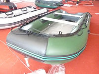 Bateau gonflable miniature vert et noir, bateau de pêche gonflable