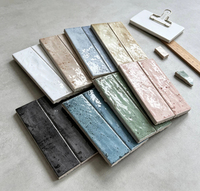 Carrelage mural en céramique brillant 65x200mm, série Mercury, impression jet d'encre, aspect artisanal vintage, carrelage décoratif d'intérieur