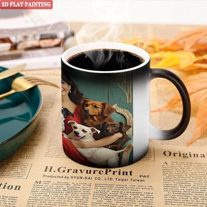 Heat Press Craft Blank <b>Ceramic</b> Mug Frosted Black 11oz Heat Sensitive Color Changing Gift <b>Cup</b> - Product Image 5