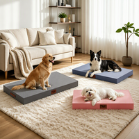 Lit orthopédique pour chien imperméable en tissu Oxford 1680D, matelas pour animaux de compagnie en mousse alvéolée, lavable, toutes saisons, fabrication sur mesure, vente en gros