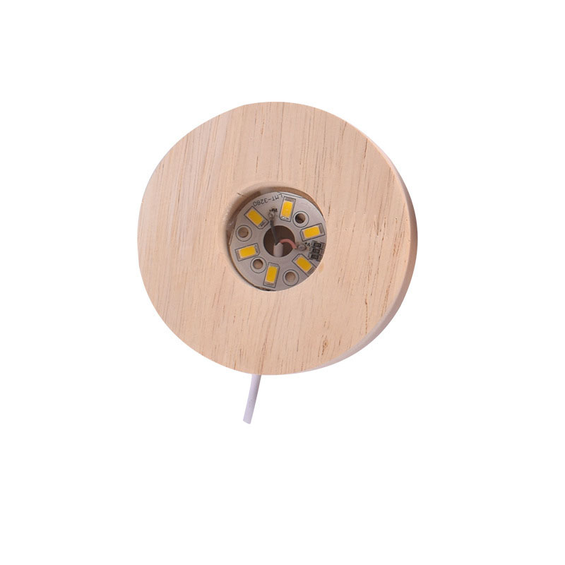 Lumière chaude du support de lampe en bois massif