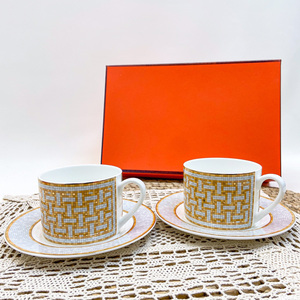 New Product 2 <b>Cups</b> Ceramic Nordic Luxury Coffee <b>Sets</b> Living Room <b>Sets</b> Mosaic Porcelain <b>Tea</b> <b>Cups</b> and Saucers - Product Image 1