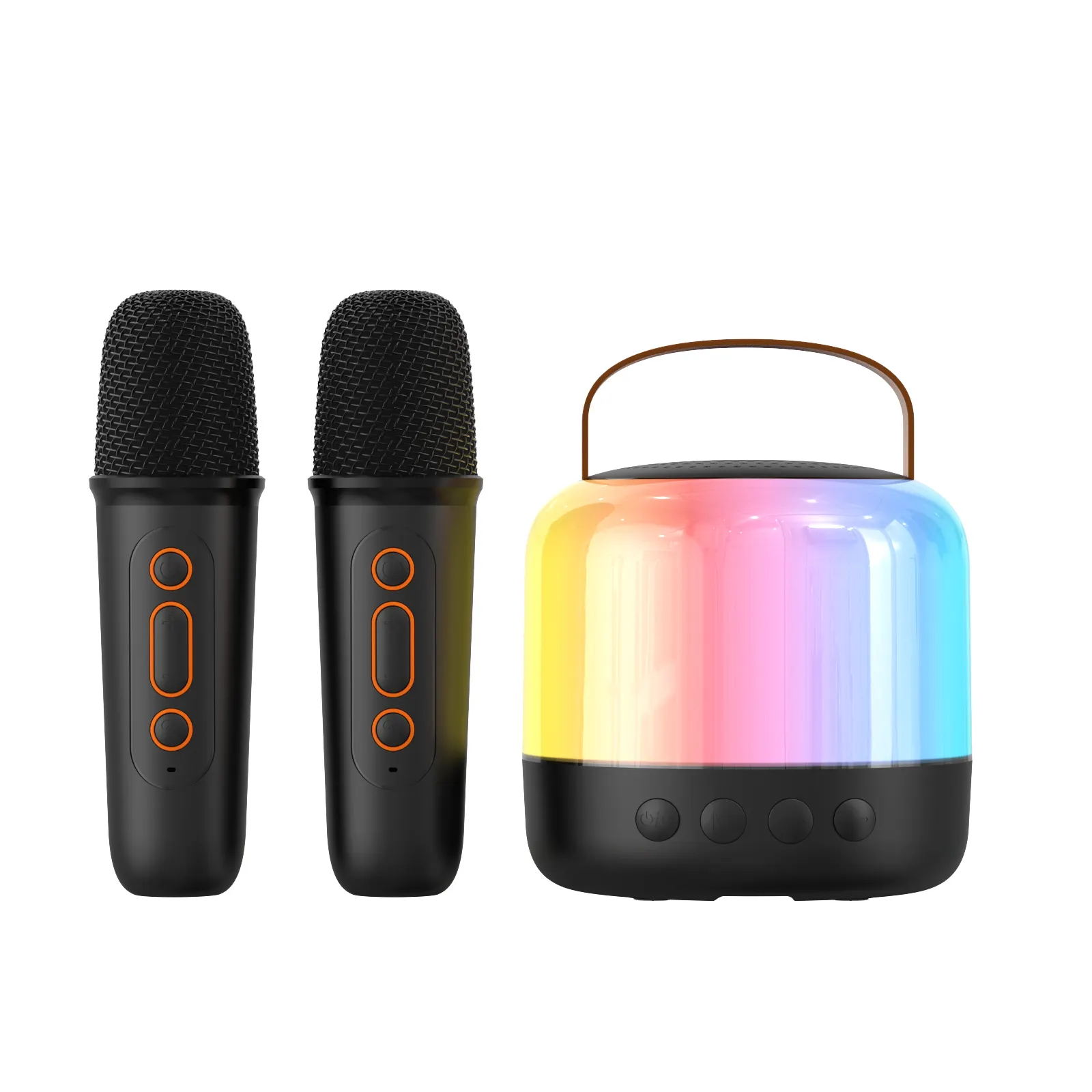 Y6 tragbarer Bluetooth-Lautsprecher Mikrofon-Set, bunte Licht-Bluetooth-Lautsprecher mit Heim-Karaoke-Gerät