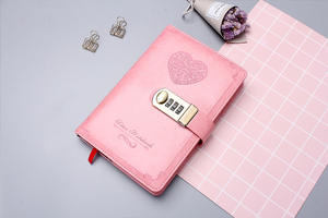 여자 자물쇠 일기 노트북 pu 가죽 젊음 아이를 위한 물자 일기 덮개 - Product Image 6