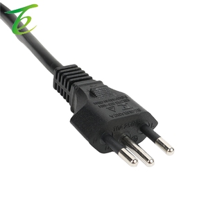 Kabel Daya Tiga Inti Standar Brasil dengan Konektor Pin Tail, Kabel Tembaga Murni Tiga Inti Standar Brasil, Konektor Lurus untuk Rice Cooker - Product Image 5