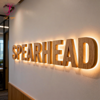 Enseigne de magasin, enseigne de logo d'entreprise, enseignes en lettres 3D en bois avec éclairage LED personnalisées pour les entreprises, les hôtels, les restaurants, les bureaux, enseigne de logo personnalisée en LED 3D
