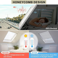 Persianas Enrollables Modernas Integradas para Claraboyas, con Tela Impermeable, Inalámbricas, Tipo Panal, para Ventanas