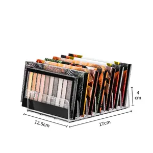 Custom Logo Clear Acrylic Makeup Storage Shelf with 7 Compartments Cosmetics Organizer Tray for Beauty Eye shadow Blush