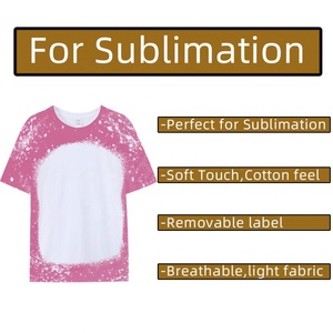 T-shirts Faux Bleach pour l'impression US SIZE 2022 Tees Faux Sublimation Chemises en polyester blanchies - Product Image 5