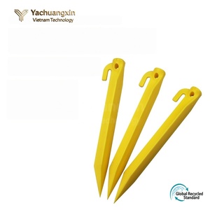 Piquets de tente en plastique jaunes de 13 pouces de longueur pour le camping en plein air, toutes saisons, matériau PP durable - Product Image 3
