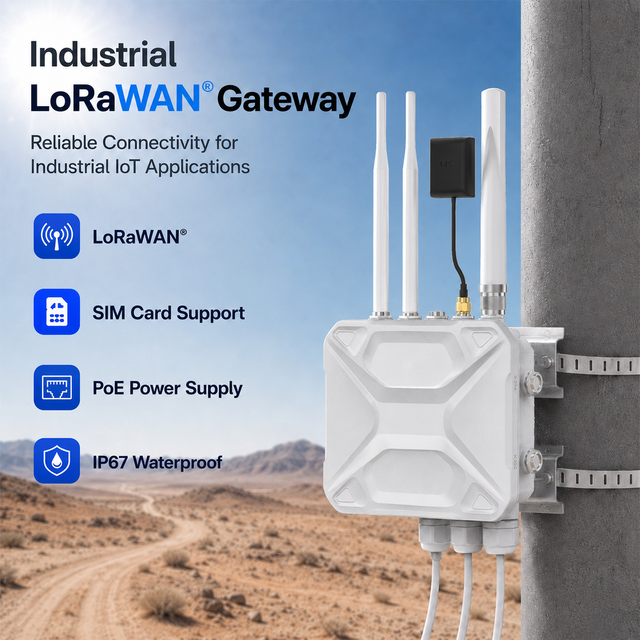 Industrial LoRaWAN Outdoor Gateway with Ethernet LTE Backhaul for Smart City and IoT Infrastructure Projects