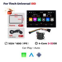 Autoradio universel 2 DIN Android 13 8 cœurs 7 pouces avec Wi-Fi, vidéo, GPS et navigation en miroir