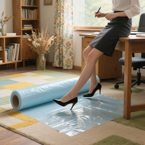 <span class=keywords><strong>Film</strong></span> plastique adhésif souple en PE avec logo personnalisé, surface brillante moulée par soufflage, résistant à l'humidité, en rouleau - Product Image 4
