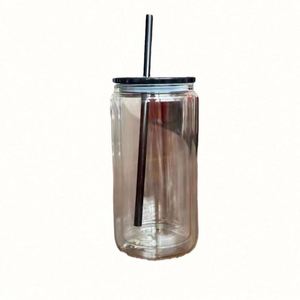 Nouvel arrivage : Pot en PC transparent de 16 oz en forme de verre à bière Libby avec couvercle coloré pour cadeau d'été DIY - Product Image 5