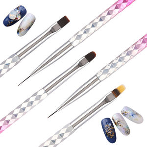 Ensemble de pinceaux pour nail art, poils en nylon non pelucheux, manche en métal, pour liner et dégradé, logo personnalisé, vente en gros, direct usine, manucure - Product Image 4