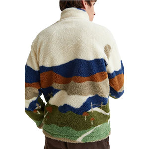 عالية الجودة مخصصة شعار الأزياء زائد حجم السترات الرجال الشتاء الدافئة شيربا البريدي جاكيت من الصوف - Product Image 4