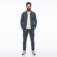 Комплект из 2 предметов: толстовка на молнии с капюшоном и брюки-джоггеры, облегающий крой, с логотипом OEM, спортивная одежда оптом, мужской спортивный костюм на заказ