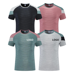 Camisetas deportivas para senderismo con bolsillo con cremallera, transpirables, de cuello redondo, de manga corta para hombre - Product Image 1