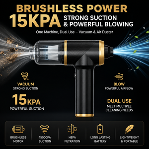 OEM ODM 15kPa Cordless Handheld Vacuum Cleaner <b>Car</b> Air Duster <b>Blower</b> 65W Type-C Rechargeable with 7-Piece Accessory Set - Product Image 5