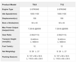 高质量艾奇迪T9.8 9.8马力舷外马达2冲程船发动机长轴 - Product Image 6