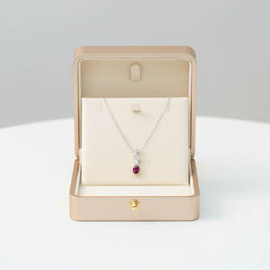 Nouveaux produits : Parure de bijoux artisanaux en rubis rouge sang de pigeon, or blanc massif 18 carats, pendentif et collier avec diamants naturels véritables - Product Image 5