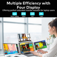 Moniteur portable certifié FHD IPS 16 pouces, extension triple écran Quad, Type-C pour ordinateur portable Mac M1-M4, certifié CE FCC, étiquette énergétique