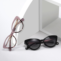 MS 81636 Lunettes de soleil européennes à la mode TR90 à monture rose Lunettes de soleil optiques de luxe anti-lumière bleue Couvre-lunettes magnétiques