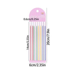 Multicolor PET Ultra-Slim Transparent Self-Adhesive Sticky Notes <b>Memo</b> <b>Pads</b> 6x20cm Fluorescent Indicator Tabs Study Office - Product Image 2