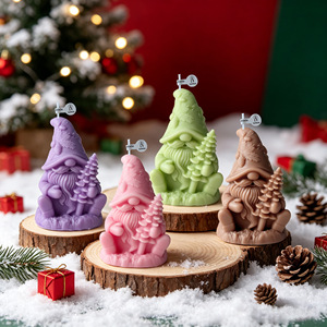 Art Handmade Gnome Figurine Scented Candle 3D <b>Molded</b> Dwarf <b>Wax</b> Candle For Christmas Party Table Decor - Product Image 1