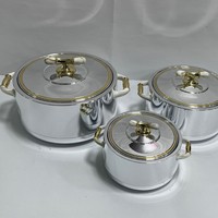 Lot de 3 chauffe-plats isothermes crème 1L 2L 3.5L – Présentoirs thermiques pour buffet, traiteur, événements – Ghana B2B Vente en gros