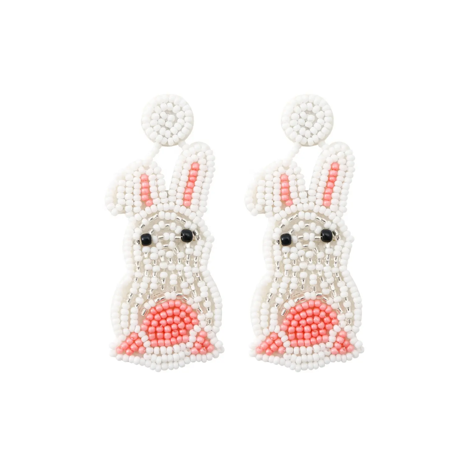 2023 New Boho Handmade Rice Beads Easter Rabbit Bunny Dangle Fringe Earrings For Women Drop Earrings Statement Jewelry Gifts