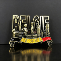 Aimant de réfrigérateur en métal moulé sous pression, émail aux couleurs du drapeau belge et motif Tour de Bruges, souvenir de voyage, pour présentoir de magasin, lot en vrac