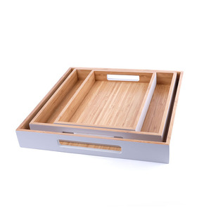 Japanese-style <b>bamboo</b> tray tea <b>table</b> with handles, suitable for home use, hotels, restaurants, serving dishes, rectangular - Product Image 3