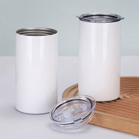 Gobelet isotherme en acier inoxydable de 12 oz pour enfants, vierge pour sublimation, avec double couvercle et couvercle à paille étanche, réutilisable, vente en gros